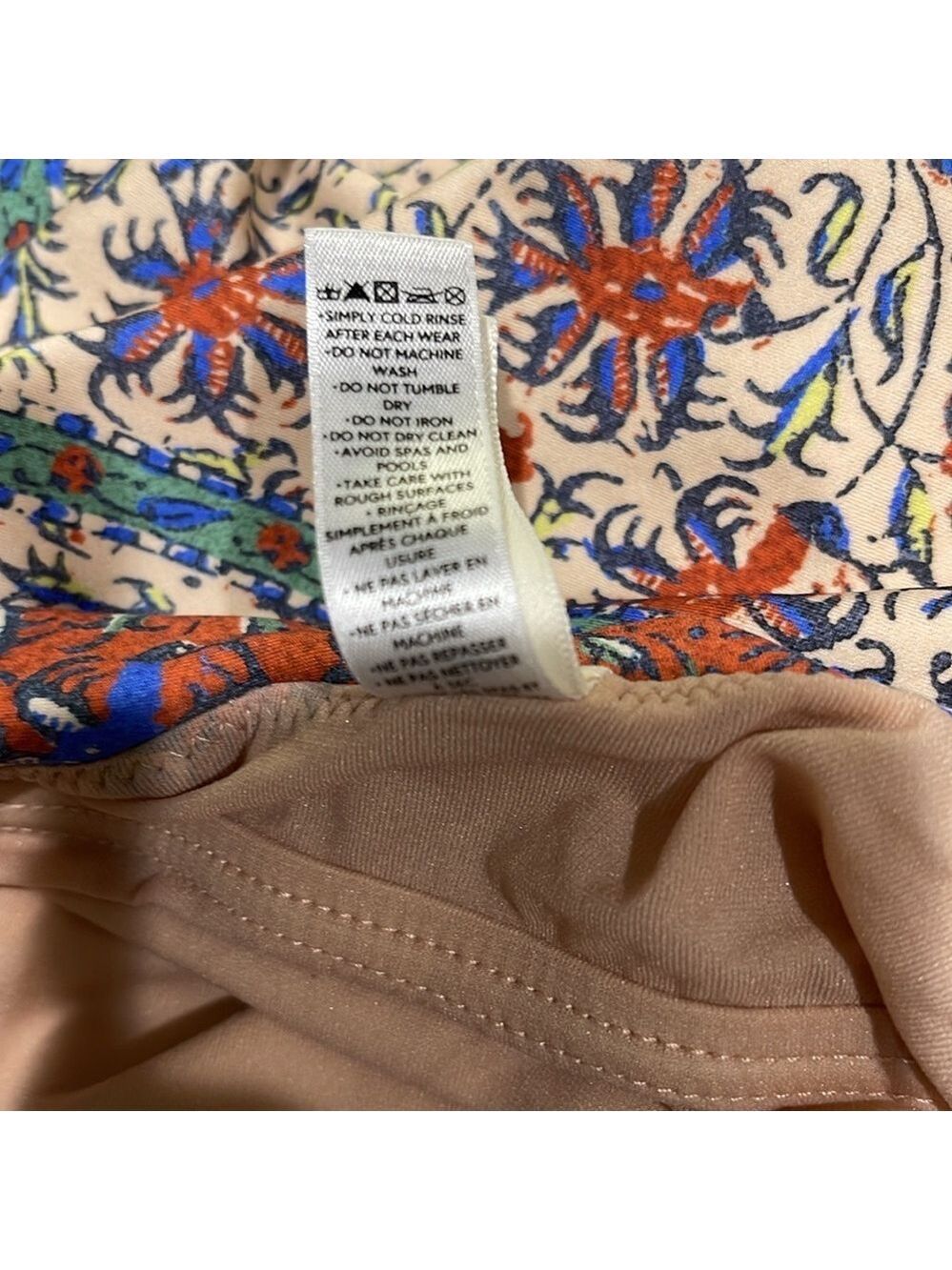 BOTEH Clementine Zoey Button Detail Multi Print One Piece Swimsuit SZ L - Picture 10 of 10